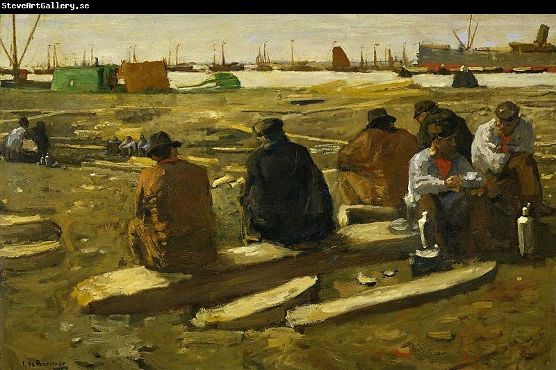 George Hendrik Breitner Lunch Break at the Building Site in the Van Diemenstraat in Amsterdam